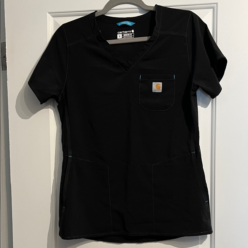 Carhartt Black V-Neck Scrub Top